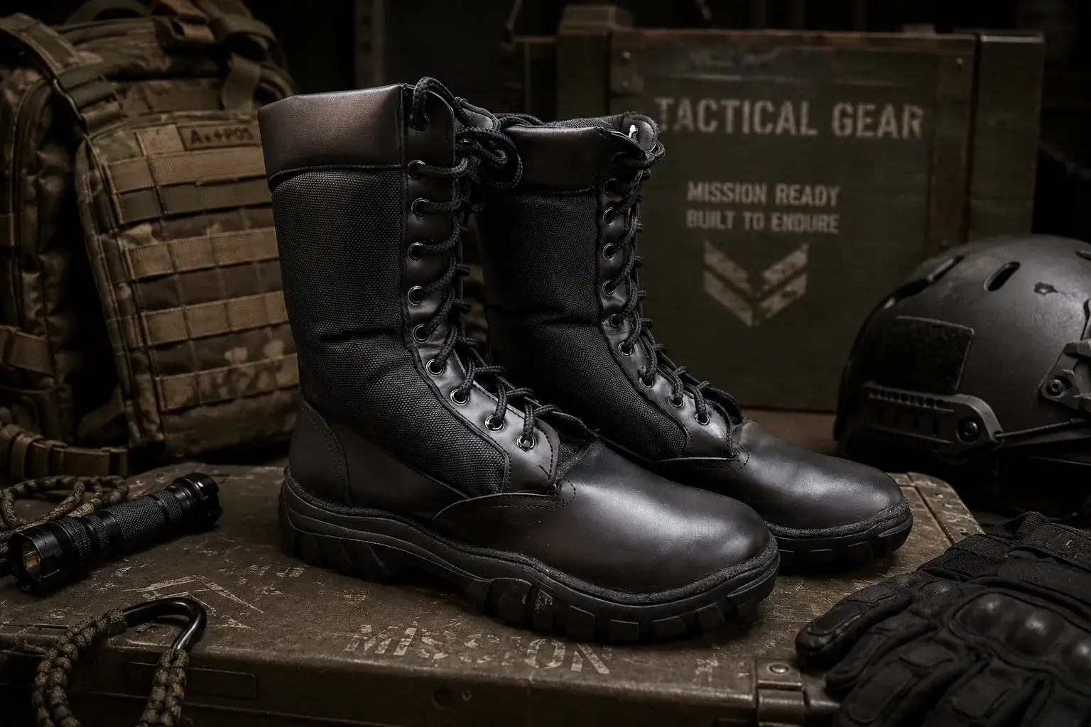 Botas t&aacute;cticas negras